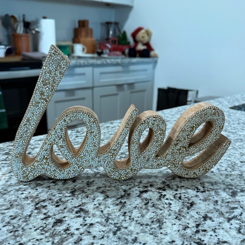 Glittery Love Sign Decor